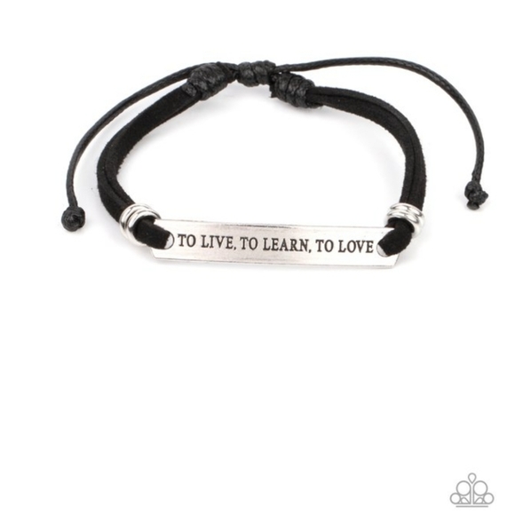 To Live, To Learn, To Love Blk Bracelet - Picture 2 of 2